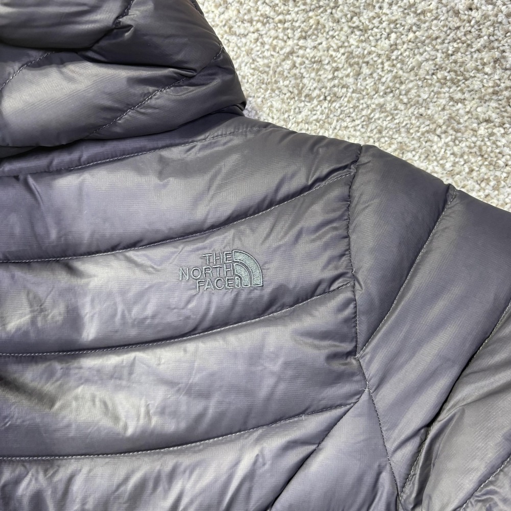 The North Face Jacket Womens Medium Gray 550 Down Hooded Long Puffer Parka Coat - Picture 11 of 11
